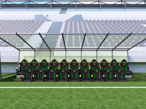stadium seating reserve bench 3D Model