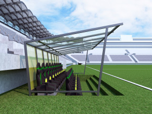 stadium seating reserve bench 3D Model