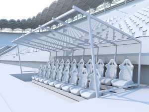 stadium seating reserve bench 3D Model