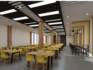cafeteria restaurant interior design 3D 모델