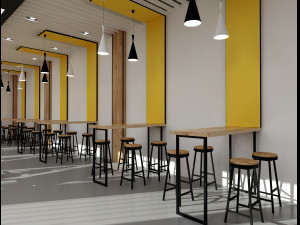 cafeteria restaurant interior design Modelo 3D