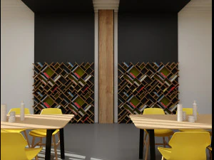 cafeteria restaurant interior design 3D Model