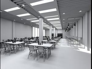 cafeteria restaurant interior design Modelo 3D