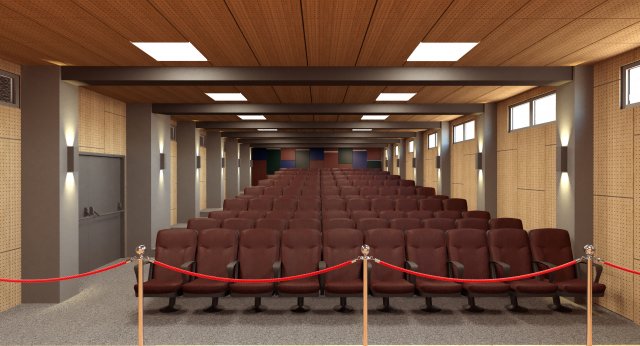theater hall design 3D Model .c4d .max .obj .3ds .fbx .stl .blend 