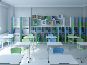 classroom interior scene Modelo 3D