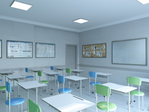 classroom interior scene Modèle 3D