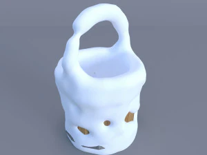 被雪覆盖的桶模型 3D 模型