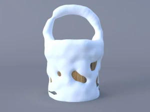 bucket covered with snow model 3D Model