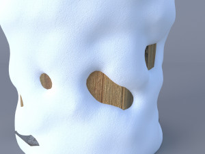 bucket covered with snow model 3D Модель