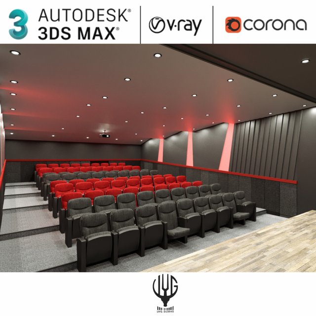 auditorium and theater hall design Model 3D .c4d .max .obj .3ds .fbx .stl .blend 