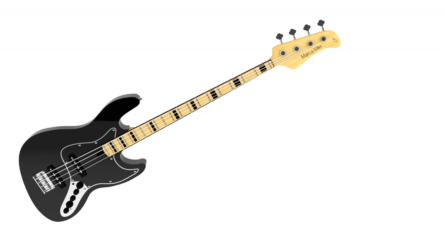 bass guitar 3D Model .c4d .max .obj .3ds .fbx .stl .blend 