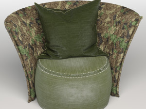 armchair vittoria frigerio Modèle 3D