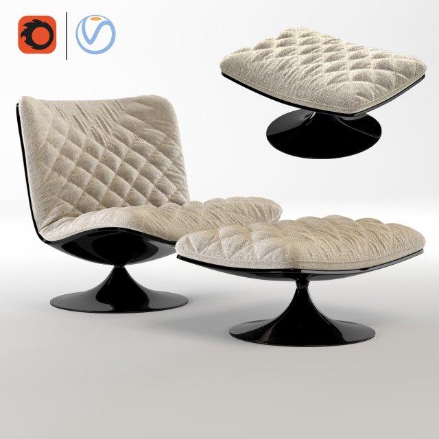 Baxter armchair 3D Модель .c4d .max .obj .3ds .fbx .stl .blend 