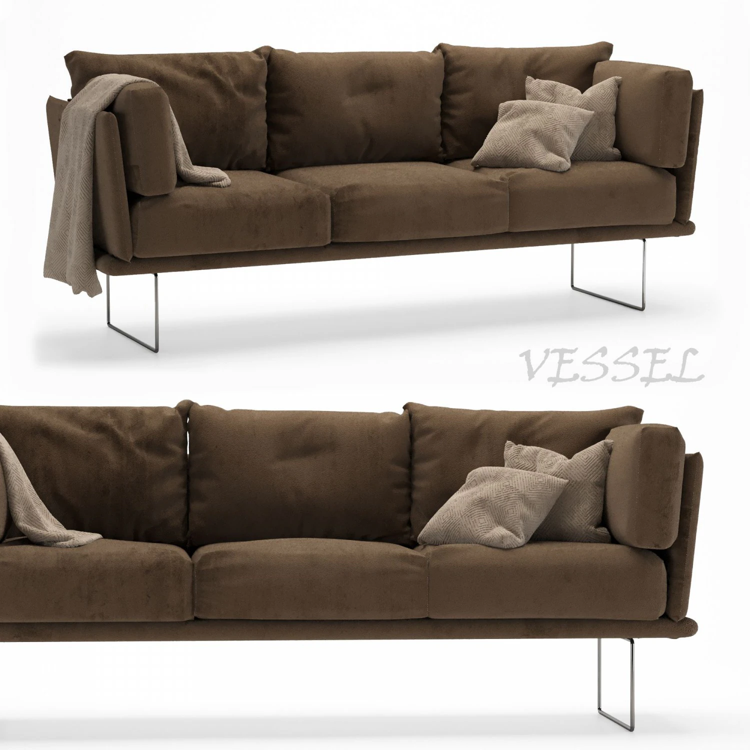 Gamma Vessel Sofa 3D Model .c4d .max .obj .3ds .fbx .stl .blend 