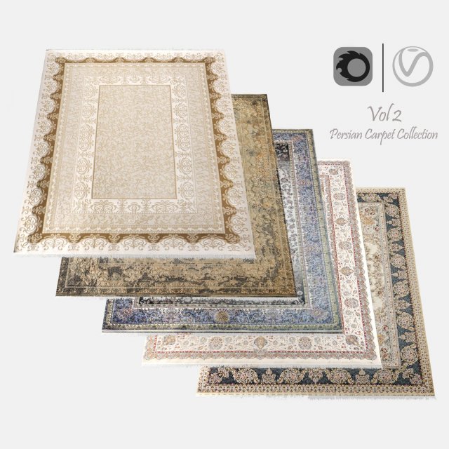 Persian Carpet Collection-vol2-4k texture Modello 3D .c4d .max .obj .3ds .fbx .stl .blend 