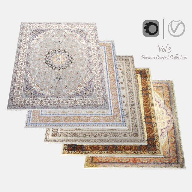 Persian Carpet Collection-vol3-4k texture 3D मॉडल .c4d .max .obj .3ds .fbx .stl .blend 