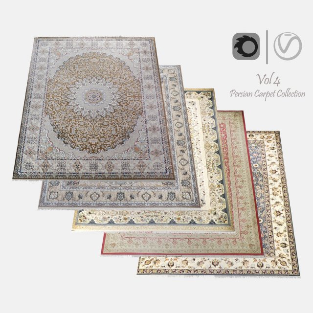 Persian Carpet Collection-vol4-4k texture 3D Model .c4d .max .obj .3ds .fbx .stl .blend 