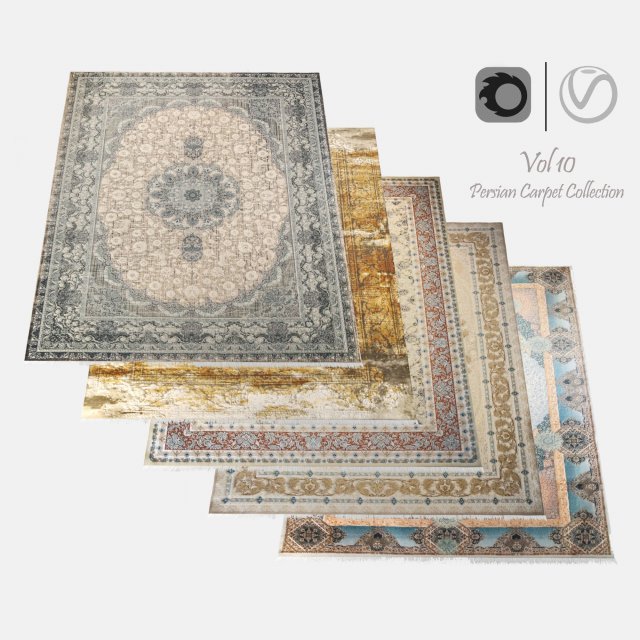 Persian Carpet Collection-vol10-4k texture Modèle 3D .c4d .max .obj .3ds .fbx .stl .blend 