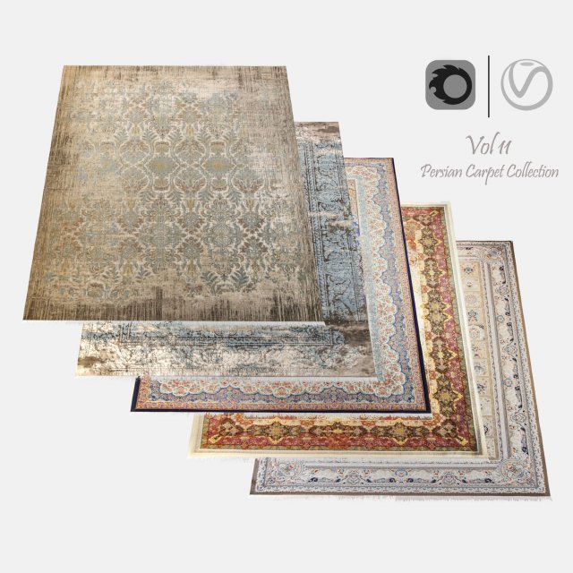 Persian Carpet Collection-vol11-4k texture 3D मॉडल .c4d .max .obj .3ds .fbx .stl .blend 