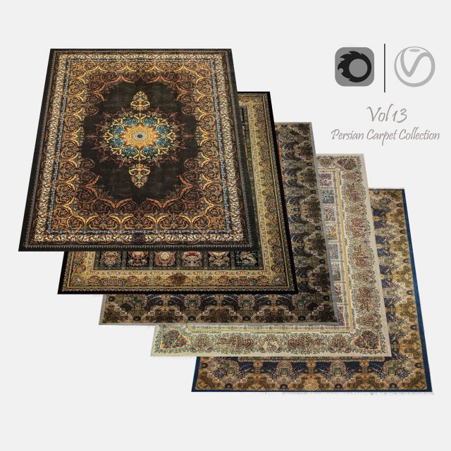 Persian Carpet Collection-vol13-4k texture 3D मॉडल .c4d .max .obj .3ds .fbx .stl .blend 