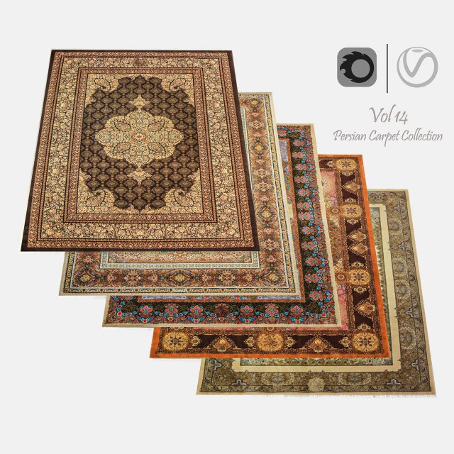 Persian Carpet Collection-vol14-4k texture Model 3D .c4d .max .obj .3ds .fbx .stl .blend