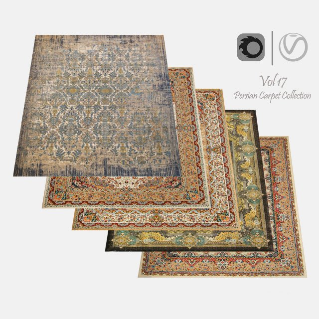 Persian Carpet Collection-vol17-4k texture 3D 模型 .c4d .max .obj .3ds .fbx .stl .blend 