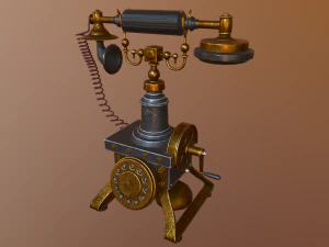 old telephone vintage pbr low-poly 3D Model