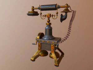 old telephone vintage pbr low-poly 3D Model