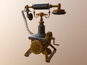 old telephone vintage pbr low-poly 3D Model