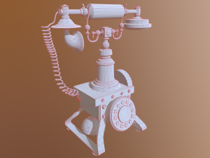 old telephone vintage pbr low-poly 3D 模型