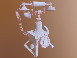 old telephone vintage pbr low-poly 3D Model