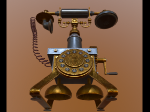 old telephone vintage pbr low-poly 3D 模型