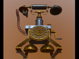 old telephone vintage pbr low-poly 3D Model