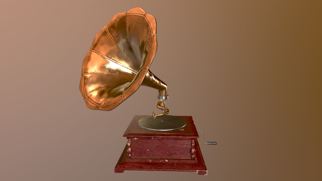 gramophone pbr low-poly low-poly 3D मॉडल .c4d .max .obj .3ds .fbx .stl .blend 