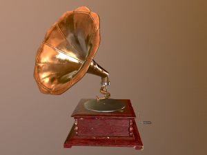 gramophone pbr low-poly low-poly 3D मॉडल