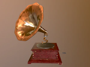 gramofon pbr low-poly low-poly Model 3D