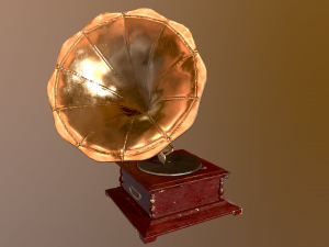 gramophone pbr low-poly low-poly 3D मॉडल