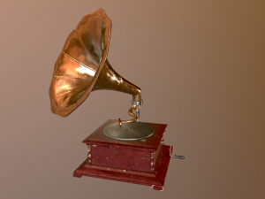 gramophone pbr low-poly low-poly 3D मॉडल