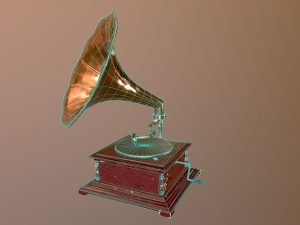 gramophone pbr low-poly low-poly 3D मॉडल