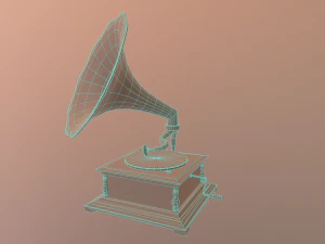 gramophone pbr low-poly low-poly 3D Model