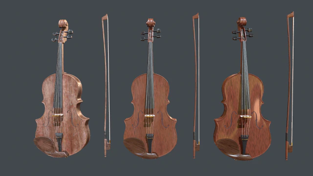 permainan biola pbr siap Model 3D .c4d .max .obj .3ds .fbx .stl .blend