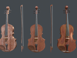 violin pbr game ready 3D Model