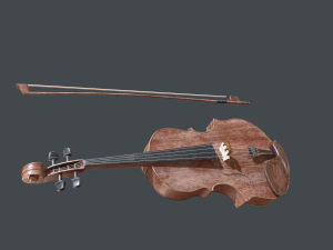 violin pbr game ready Model 3D