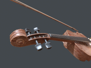 violin pbr game ready Model 3D