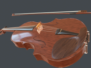 violin pbr game ready Model 3D