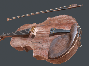 violin pbr game ready Model 3D