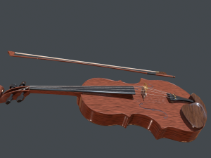 violin pbr game ready Model 3D