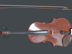 violin pbr game ready Model 3D