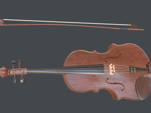 violin pbr game ready Model 3D