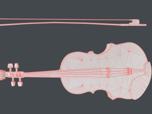 violin pbr game ready Model 3D